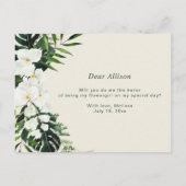 tropische groen zal je mijn bloemenmeisje kaart zi (Achterkant)