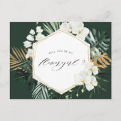 tropische groen zal je mijn bloemenmeisje kaart zi (Voorkant)