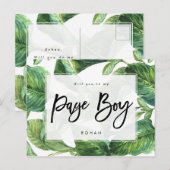 tropische groen zal je mijn paginasjongen zijn aankondigingskaart (Voorkant / Achterkant)