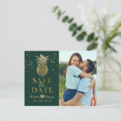 Tropische groene anananas foto Opslaan Datum Briefkaart (Staand voorkant)