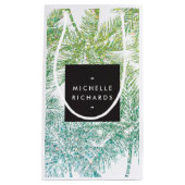 Tropische Groene/Aqua Glitter Palmen Gift Bag Klein Cadeauzakje (Voorkant)