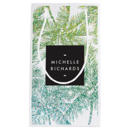 Tropische Groene/Aqua Glitter Palmen Gift Bag Klein Cadeauzakje