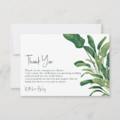 Tropische groene belettering groene plant bruids d bedankkaart (Voorkant)