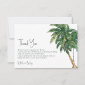 Tropische groene belettering palmboom bruidsdouche bedankkaart (Voorkant)