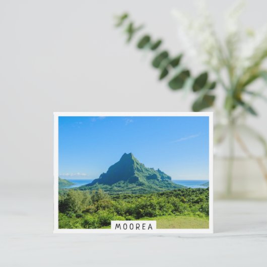 Tropische groene berg op Moorea Briefkaart (Staand voorkant)