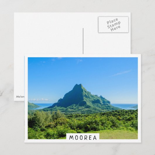 Tropische groene berg op Moorea Briefkaart (Voorkant / Achterkant)