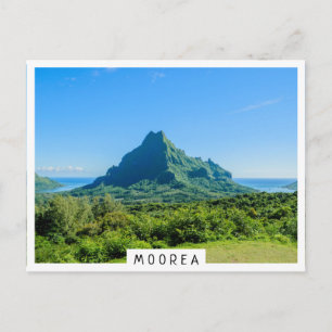 Tropische groene berg op Moorea Briefkaart