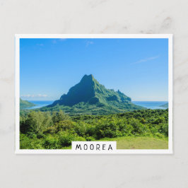 Tropische groene berg op Moorea Briefkaart