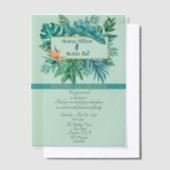 Tropische groene blad bruiloft uitnodiging (Offset)