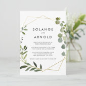 Tropische groene bladeren achter & voorkant formel kaart (Staand voorkant)