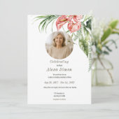 Tropische groene bladeren Anthurium Uitnodiging vo (Staand voorkant)