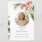 Tropische groene bladeren Anthurium Uitvaartprogra (Voorkant / Achterkant)