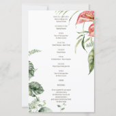 Tropische groene bladeren Anthurium Uitvaartprogra (Achterkant)