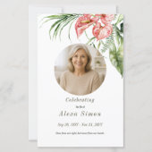 Tropische groene bladeren Anthurium Uitvaartprogra (Voorkant)