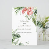 Tropische groene bladeren Anthurium Uitvaartprogra (Staand voorkant)