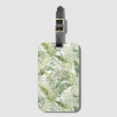 Tropische Groene Bladeren Bagagelabel (Voorkant (verticaal))