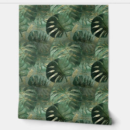 Tropische groene bladeren behang