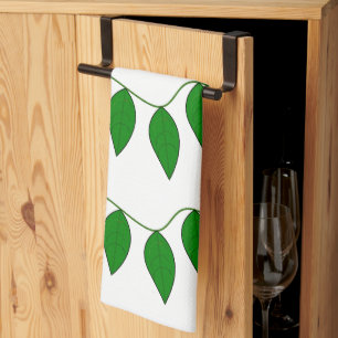 Tropische Groene Bladeren Botanisch Patroon Theedoek