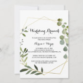 Tropische groene bladeren bruiloft brunch kaart (Voorkant)