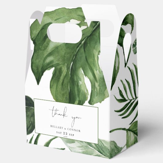 Tropische groene bladeren Bruiloft Feest Favor doz Bedankdoosjes (Geopend)