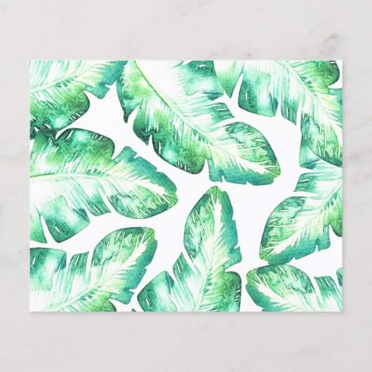 Tropische groene bladeren bruiloft foto opslaan va (Achterkant)