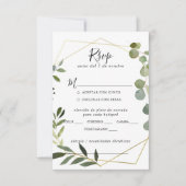 Tropische groene bladeren bruiloft menu keuze RSVP (Voorkant)