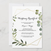 Tropische groene bladeren bruiloft ontbijt kaart (Voorkant)