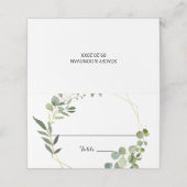 Tropische groene bladeren bruiloft plaats kaart plaatskaartje (Buitenkant ongevouwen)