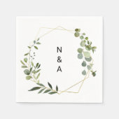 Tropische groene bladeren bruiloft servet (Voorkant)