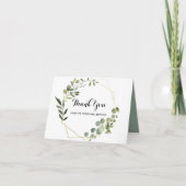 Tropische groene bladeren Bruiloft Thank You Kaart (Voorkant)
