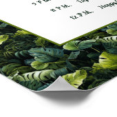 Tropische groene bladeren bruiloft tijdlijn poster (Hoek)