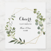 Tropische groene bladeren bruiloft wijn labels wijn etiket (Enkel label)