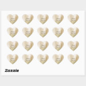 Tropische groene bladeren goud glans hart sticker (Vel)