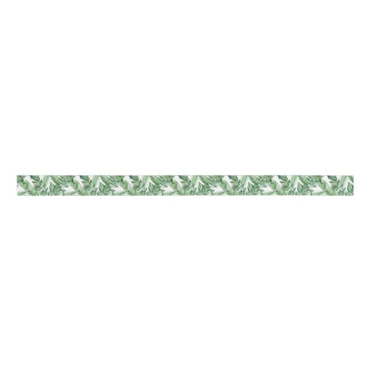 Tropische groene bladeren   grosgrain lint (Voorkant)