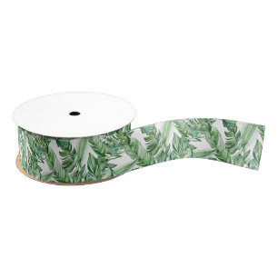 Tropische groene bladeren   grosgrain lint