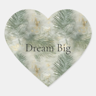 Tropische groene bladeren hart sticker