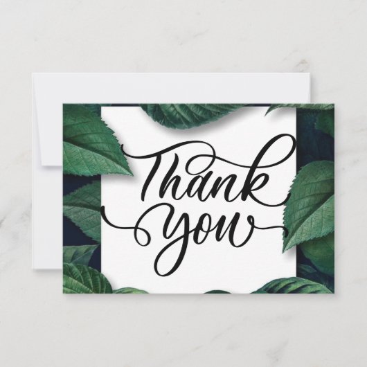Tropische groene bladeren Hartelijk dank Bedankkaart (Voorkant)