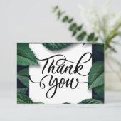 Tropische groene bladeren Hartelijk dank Bedankkaart (Staand voorkant)