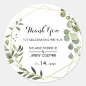 Tropische Groene Bladeren Hartelijk dank Ronde Sticker (Voorkant)