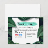 Tropische groene bladeren Hartelijk dank voor uw a Bedankkaart (Voorkant / Achterkant)