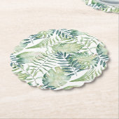 Tropische groene bladeren kartonnen onderzetters (Gekanteld)