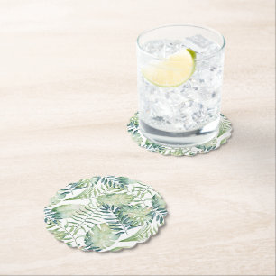 Tropische groene bladeren kartonnen onderzetters