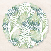 Tropische groene bladeren kartonnen onderzetters (Voorkant)