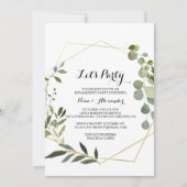 Tropische Groene Bladeren Laten we partij zijn Kaart (Voorkant)