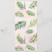 Tropische groene bladeren Luau-feestmenu's Menu (Achterkant)