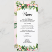 Tropische groene bladeren Luau-feestmenu's Menu (Voorkant / Achterkant)