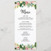 Tropische groene bladeren Luau Party menu's (Voorkant)