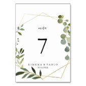 Tropische groene bladeren Mesa Spaanse bruiloft Kaart (Voorkant)