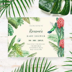 Tropische groene bladeren oerwoud baby shower kaart