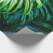 Tropische groene bladeren op een donkere achtergro cadeaupapier (Hoek)